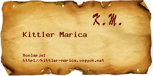 Kittler Marica névjegykártya